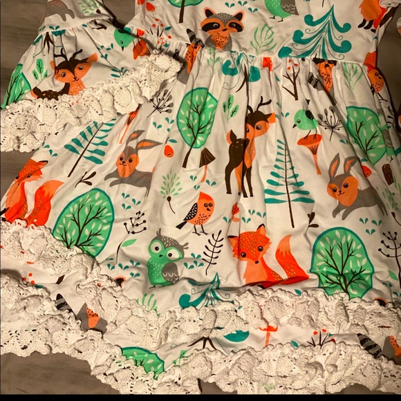 NWT Owl Dress with Hair Bow and Necklace - Picture 2 of 2